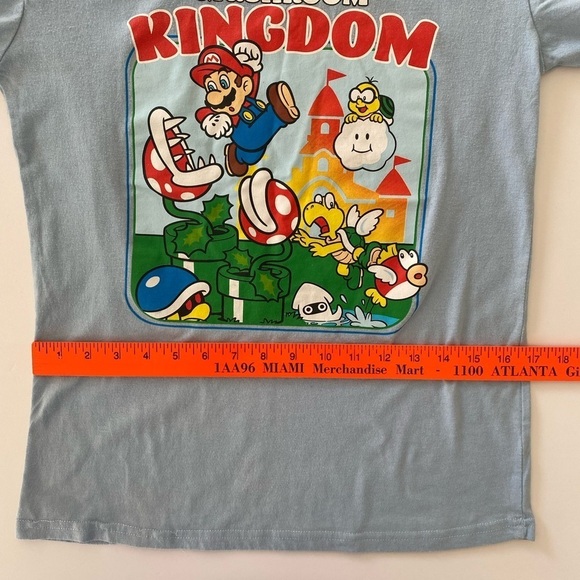 Super Mario T-Shirt Adult Small Blue Tour the Mushroom Kingdom Graphic Tee Game - Picture 7 of 8
